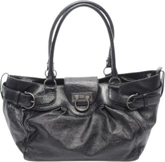 Ferragamo Pre-owned Schoudertas - Dames - Vintage Handtas - Zwart - ONE Size - Leer - Vintage
