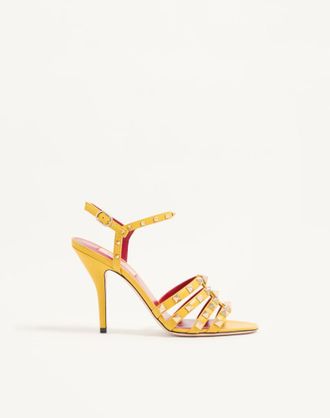 Valentino Garavani Sandalo Rockstud In Capretto 100mm Donna GIALLO 35.5