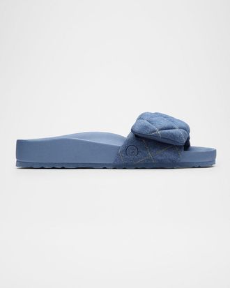 Birkenstock Sylt Quilted Denim Slide Sandals