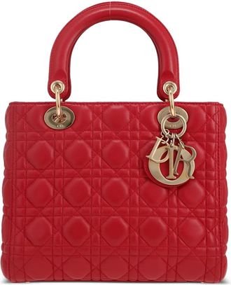 Dior Borsa two-way Cannage Lady Dior media 2010 - Rosso