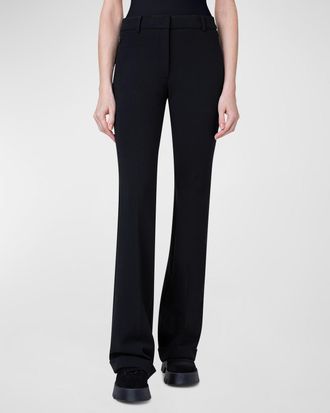 Akris Marisa Wool Pants with Rolled Cuffs