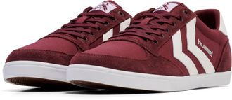 Hummel Sneaker HUMMEL SLIMMER STADIL LOW, Damen, Gr. 36, rot (cabernet), Leder, Textil, Schuhe Sneaker