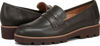 Vionic Cheryl II Womens Shoes Dark Khki Leather : 9 W