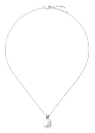Missoma Pearl Baya Square Pendant Silver-plated Necklace - One Size
