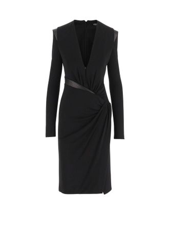 Versace Crepe Mini Dress With V-Neckline-Donna