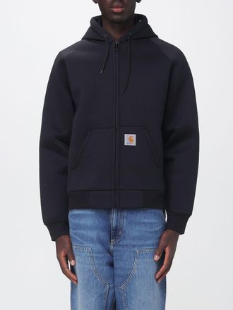 Carhartt Work in Progress Felpa con cappuccio e zip in misto cotone con logo a contrasto