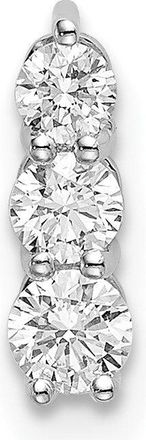 Diamond2Deal 14K White Gold Lab Grown Diamond 3-stone Pendant (0.26ct, VS, G-H)