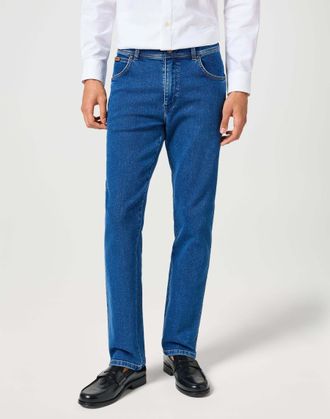 Wrangler Regular-fit-Jeans WRANGLER WRANGLER Jeans Texas, Herren, Gr. 30, L&auml;nge 30, blau, Obermaterial: 81% Baumwolle CO. 18% Polyester PES. 1% Elasthan EL., J