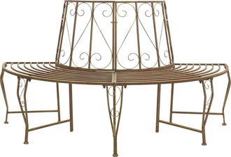 vidaXL Banco De &Aacute;rbol 4-n&uacute;mero De Plazas 160 X 80 X 89 Cm Acero Vidaxl