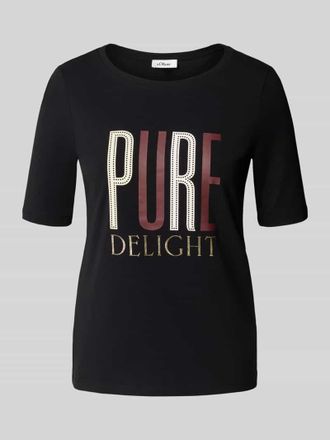 s.Oliver Red Label Regular Fit T-Shirt aus Baumwoll-Mix in BLACK, Gr&ouml;&szlig;e 38