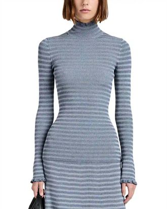 Proenza Schouler Phyllis Turtleneck Knit Top In Slate