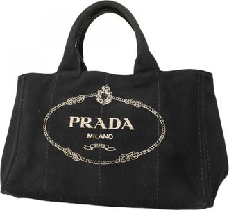 Prada Black Canvas Tote Bag (Pre-Owned)