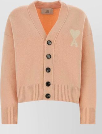 Ami stretch wool blend v neck cardigan