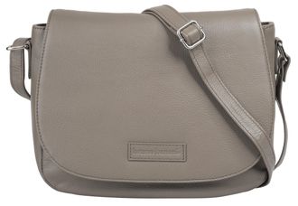Bruno Banani Umh&auml;ngetasche BRUNO BANANI, Damen, Gr. B/H/T: 28cm x 22cm x 9cm onesize, grau, Leder, leicht gl&auml;nzend, unifarben, Taschen Umh&auml;ngetasche, echt Leder