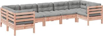 vidaXL Set De Sof&aacute;s Jard&iacute;n 7 Pzas Con Cojines Madera Abeto Douglas Vidaxl