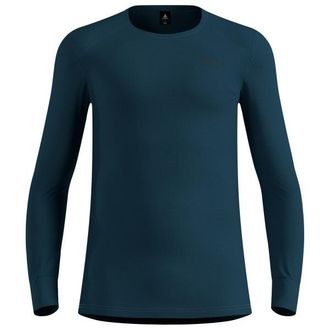 Odlo Base Layer Top Crew Neck L/S Active Warm Eco Kunstfaserunterw&auml;sche f&uuml;r Herren | blau