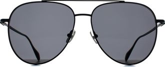 Ferragamo Aviator Mens Matte Black Dark Grey SF308S Metal - One Size