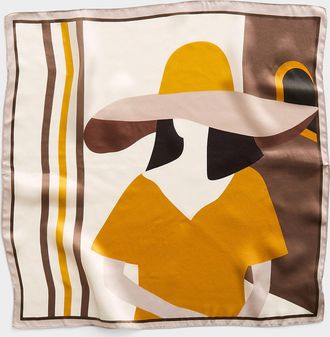 Simons Womens Woman with hat pure silk scarf