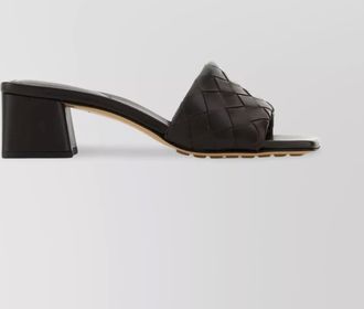 Bottega Veneta parco leather mules block heel
