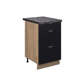 Vicco Mueble Bajo De Cocina Fame-line, Rayas Negras, 50 Cm, Et Antracita