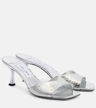 Jimmy Choo London Skye 70 metallic leather mules