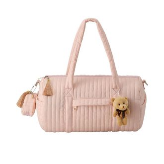 Generic Quilted Travel Bag with Top Handle Tote Bag Trendy Shoulder Bag for Women (Pink) (style2)