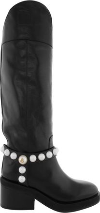 Jimmy Choo London Tonya/A 70 Embellished Knee-High Boots, Brand Size 37 ( US Size 7 )