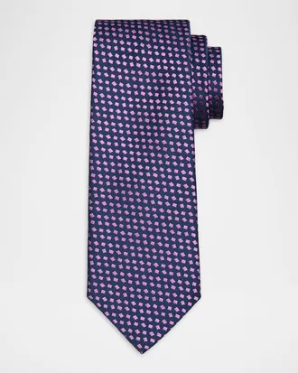 Charvet Men & apos;s Micro Diamond Jacquard Silk Tie
