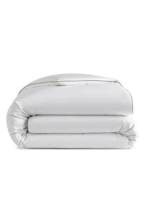 Sunday Citizen Contrast Piping Duvet Cover in White/boulder at Nordstrom, Size Queen