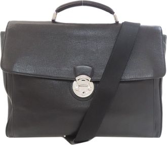 Bally Black Leather Handbag Shoulder Bag (Pre-Owned)