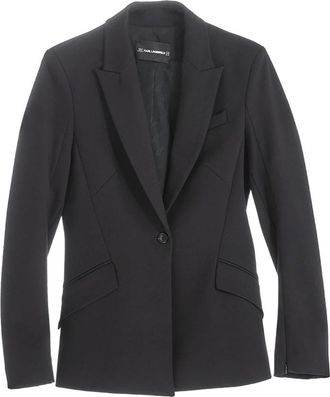 Karl Lagerfeld Punto Jacket - Dames - Blazers - Zwart - M - Leer - Jassen