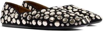 Khaite Jane Stud Ballet Flat in 200 Black at Nordstrom, Size 9.5Us