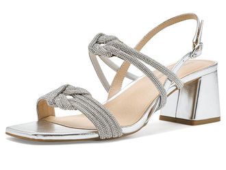 Life Stride Celeste Womens Sling Back Shoes Silver Metallic : 5.5 M (B), Faux Leather