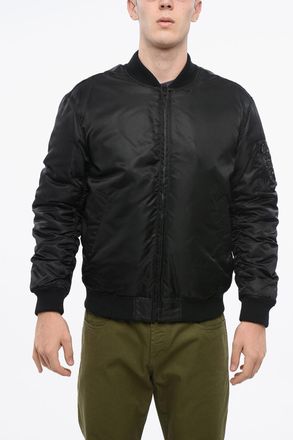 Moschino COUTURE! Nylon Solid-Color Bomber SAME OLD CHIC with Contrasting Embroidery Moschino