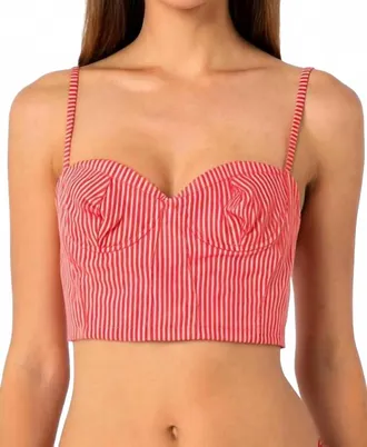 Astr Maya Crop Top In Red Stripe