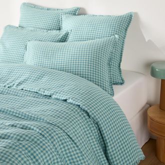 La Redoute Interieurs Dekbedovertrek in gewassen linnen, AC&Eacute;LIE BLEU