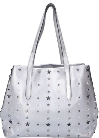 Jimmy Choo London Silver Leather Tote Bag (Pre-Owned)