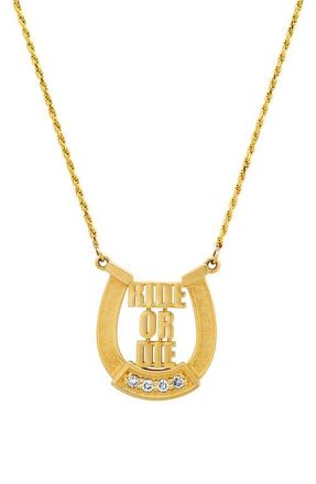 Established Ride or Die Horseshoe Pendant Necklace in Yellow Gold at Nordstrom
