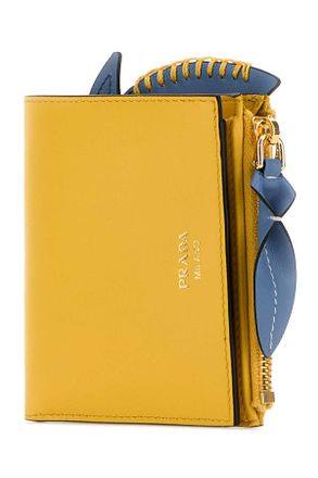Prada Womens Yellow Leather Wallet Onda+papaya Portafogli