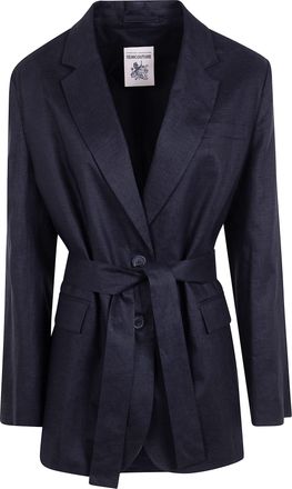 Semicouture Belted Linen Jacket