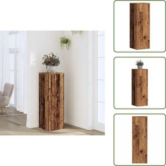 vidaXL Supporto per piante in legno vecchio - vidaXL Supporto per Piante Legno Vecchio 33x33x100 cm in Truciolato - Supporto per piante in legno multistrato