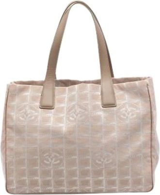 Chanel Pre-owned Tote Bags, female, Beige, Size: ONE SIZE Pre-owned Vintage Nylon Tote