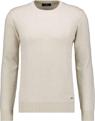 Ragman Rundhalspullover RAGMAN, Herren, Gr. 52, beige (ecru, 008), 100% Baumwolle, ohne Ausschnitt, Pullover Rundhalspullover