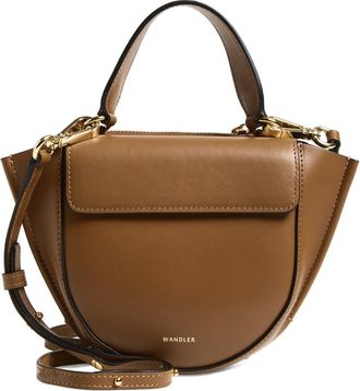 Wandler Hortensia Leather Top Handle Bag in Saddle 1732 at Nordstrom