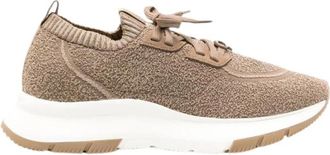 Gianvito Rossi Boucl&eacute; Gebreide Sneakers - Dames - Sneakers - Bruin - 41 EU - Schoenen