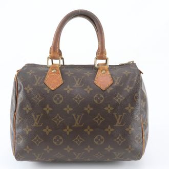 Louis Vuitton Brown Leather Coated Canvas Boston Bag Handbag Tote Bag (Pre-Owned)