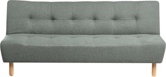 Beliani Sof&aacute; cama 3 plazas Tela Verde