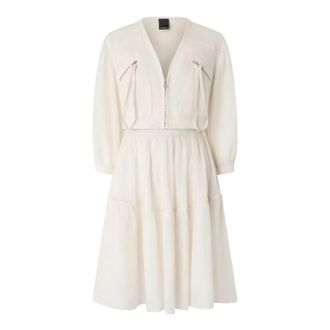 Pinko Frank Abito Voile Cotone - Dames - Korte kleedjes - Wit - XS - Katoen - Kleedjes
