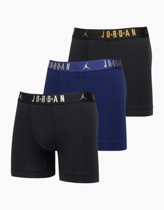Nike Mens Nikes Mens Jordan Flight Cotton Boxers Brief 3 Pack - Black/Gold - Size: 35/34/32