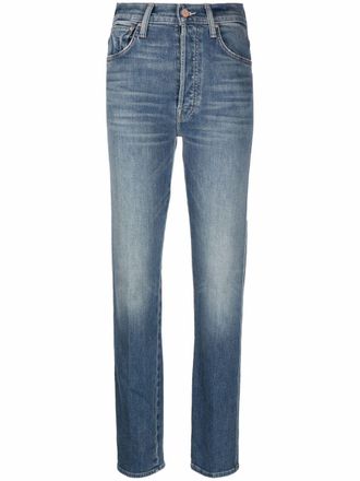 Mother Jeans dritti con effetto schiarito - Blu
